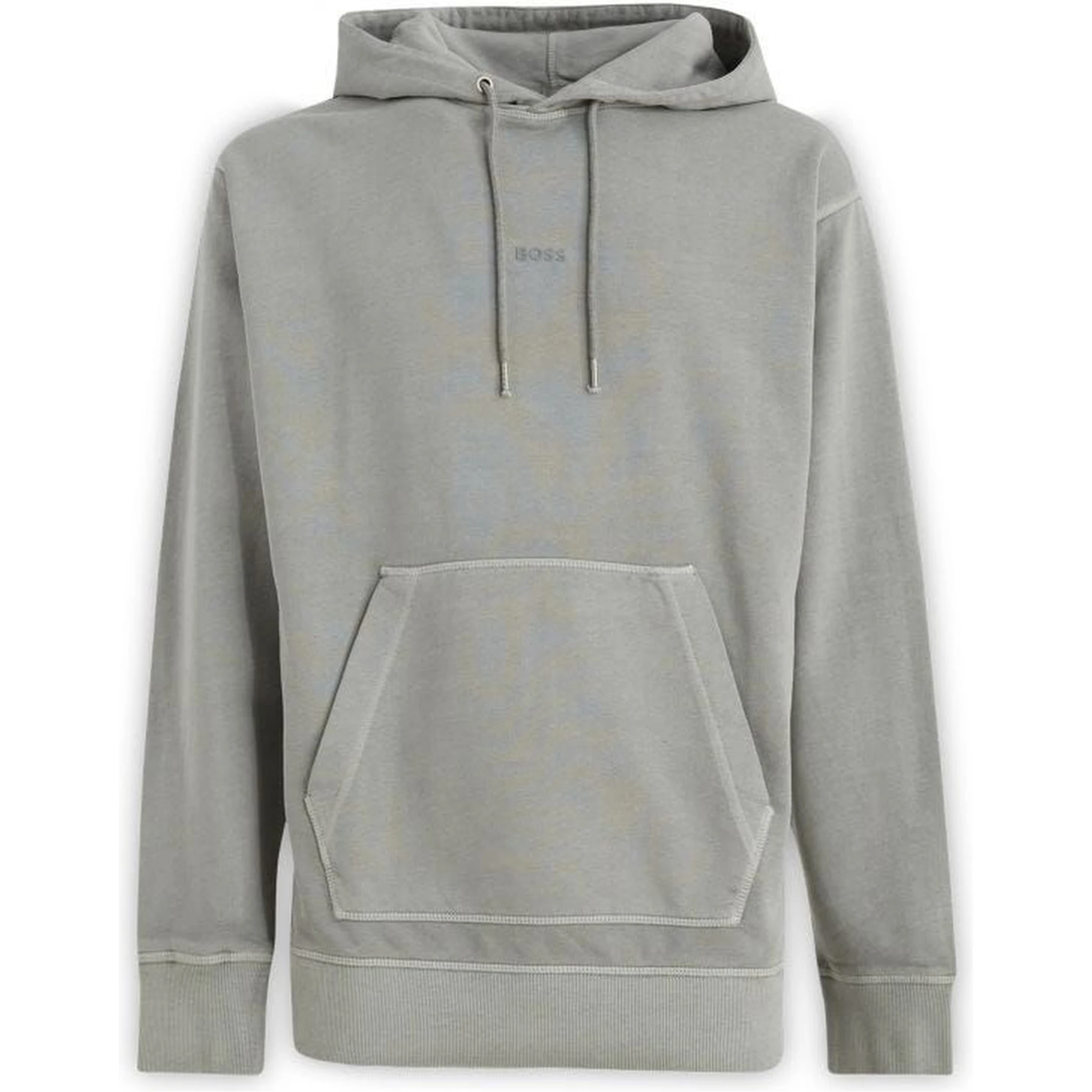 Grey Cotton Logo Details Hooded Sweatshirt