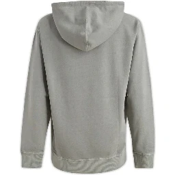 Grey Cotton Logo Details Hooded Sweatshirt