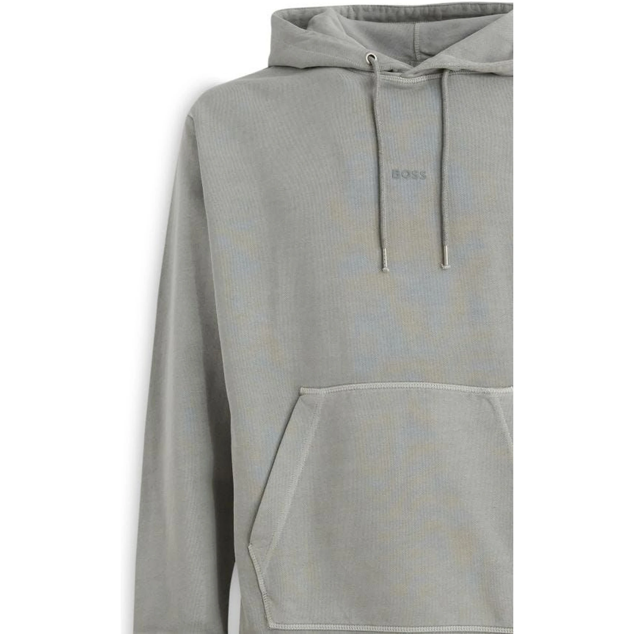 Grey Cotton Logo Details Hooded Sweatshirt