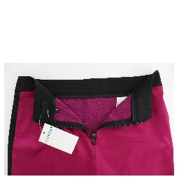 Pink Black Above Knees Cotton Stretch Skirt
