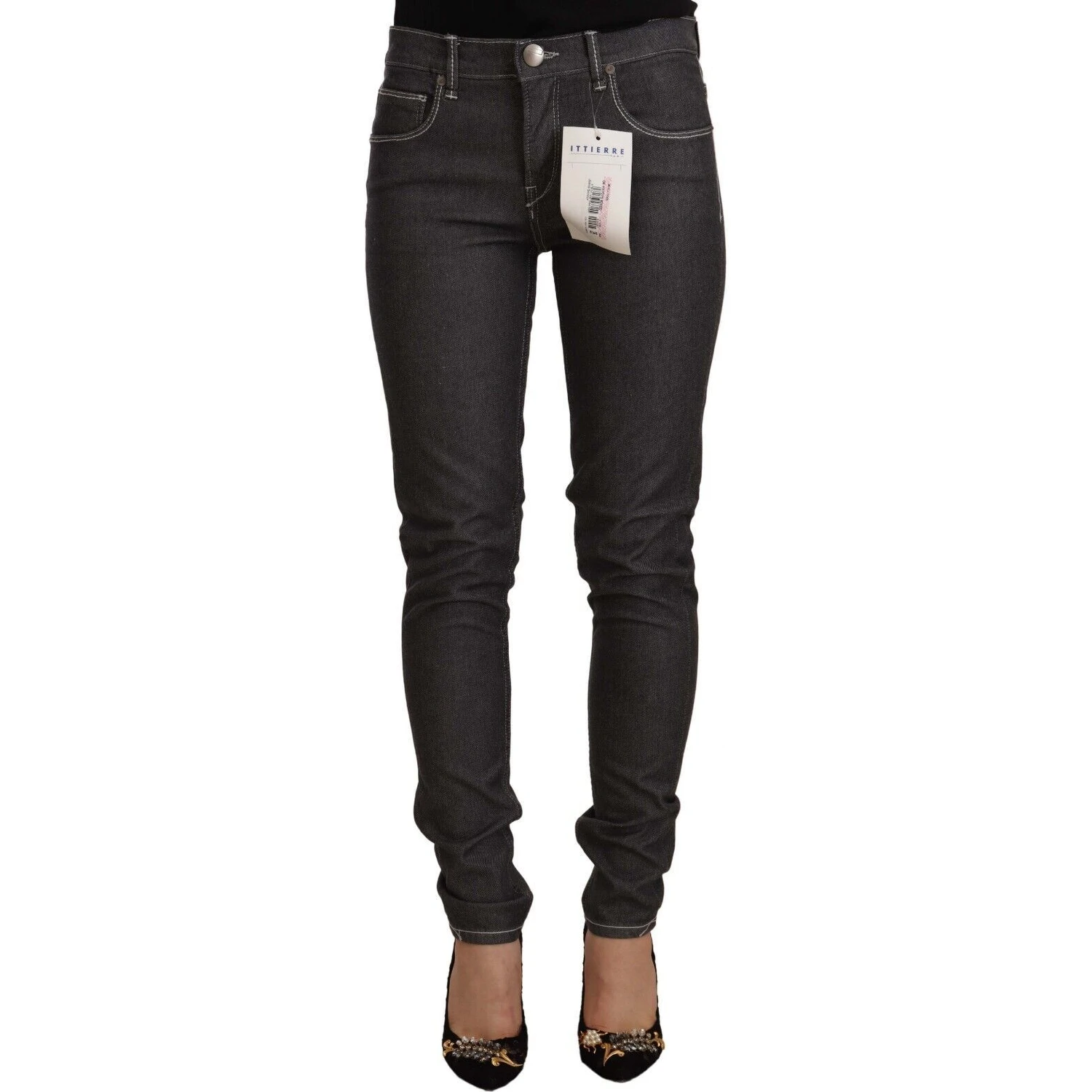 Black Low Waist Skinny Denim Slim Fit Jeans