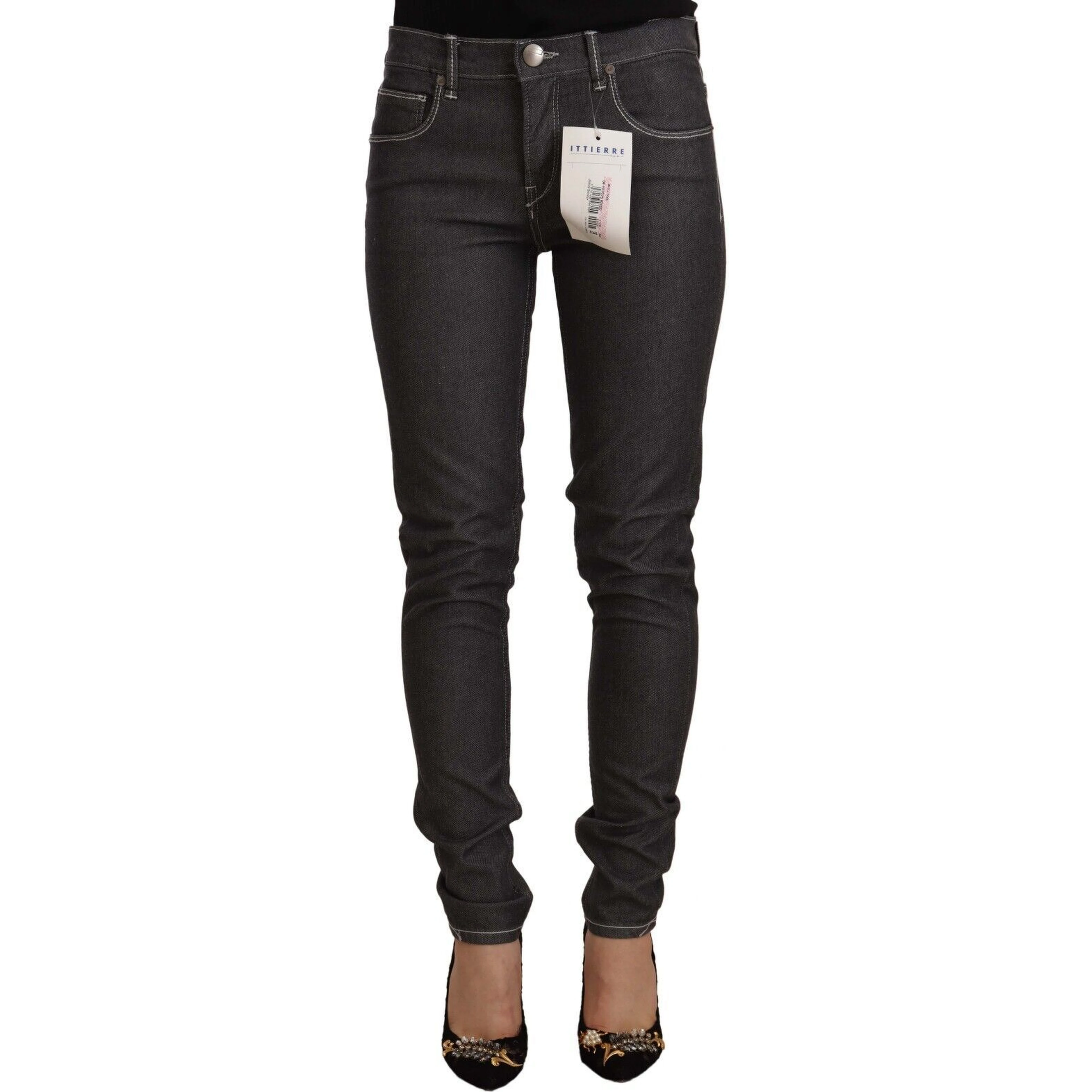 Black Low Waist Skinny Denim Slim Fit Jeans