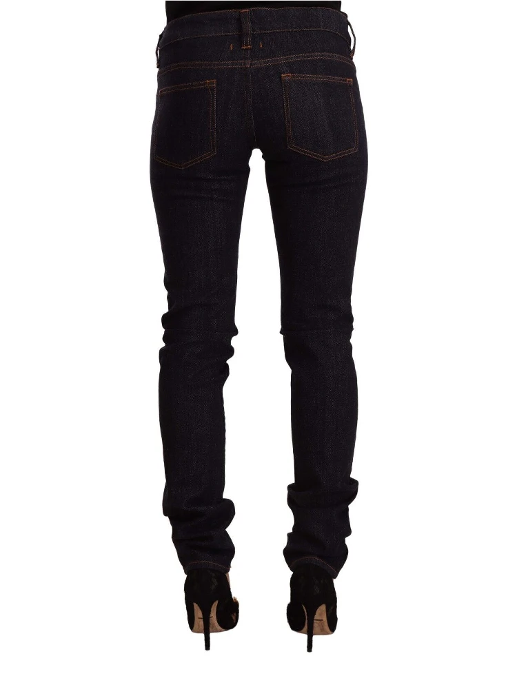 Black Mid Waist Cotton Denim Skinny Jeans alternative