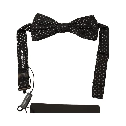 Black 100% Silk Adjustable Neck Papillon Tie