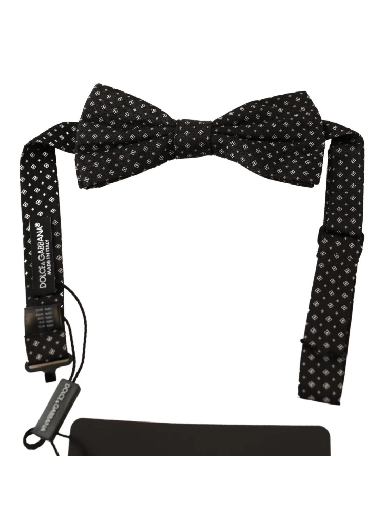 Black 100% Silk Adjustable Neck Papillon Tie