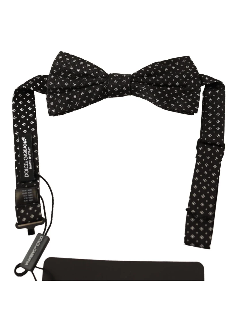 Black 100% Silk Adjustable Neck Papillon Tie