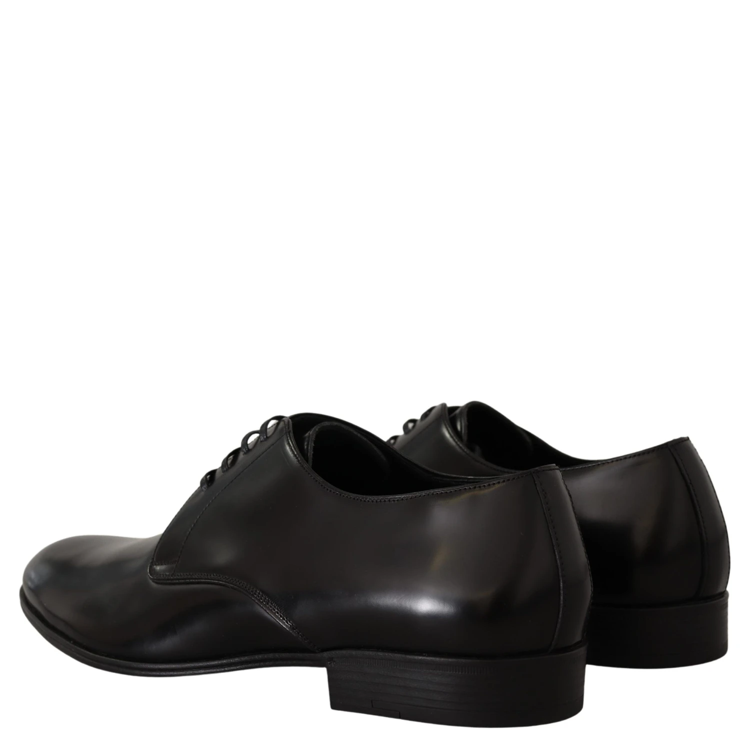 Black Leather Lace Up Formal Derby Shoes