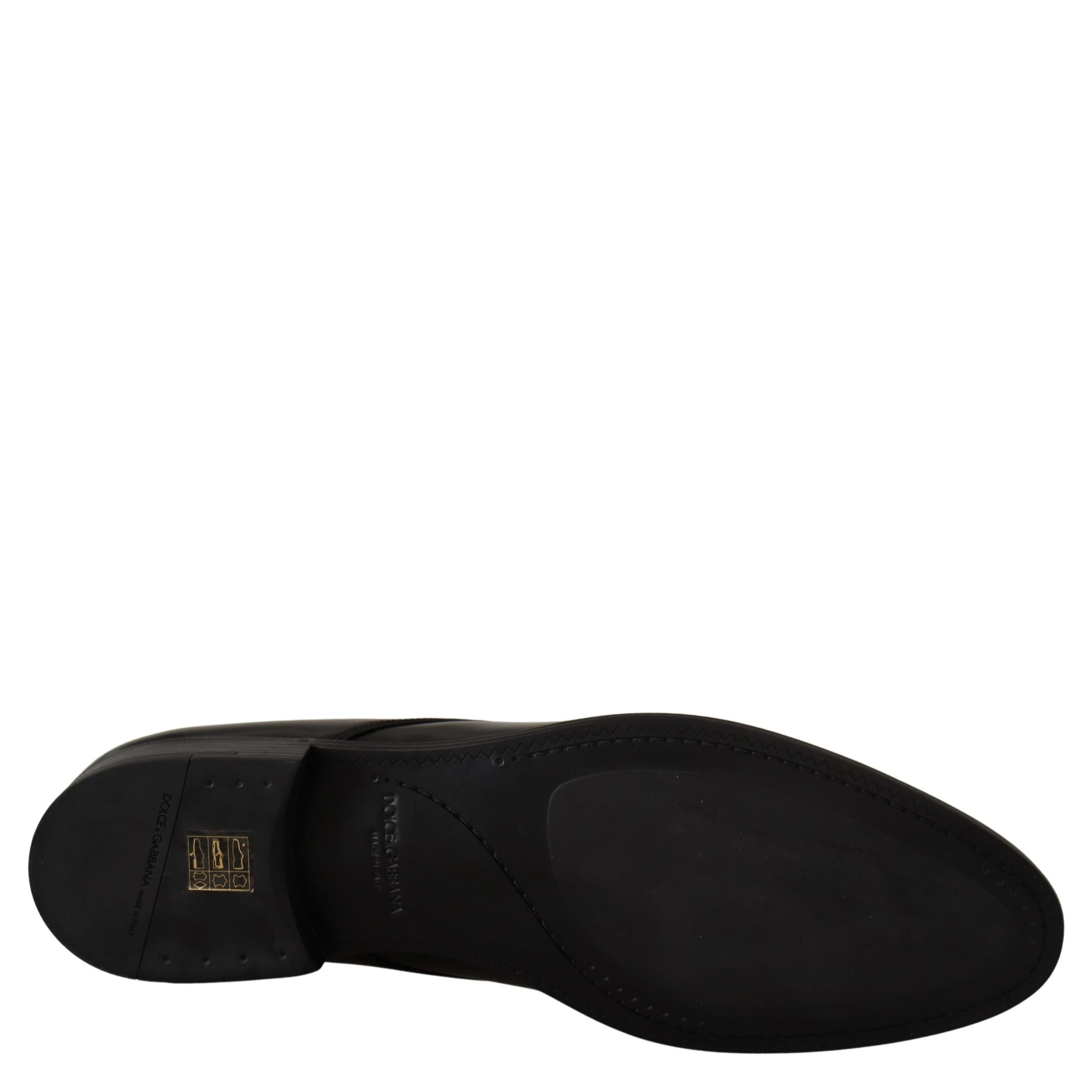 Black Leather Lace Up Formal Derby Shoes