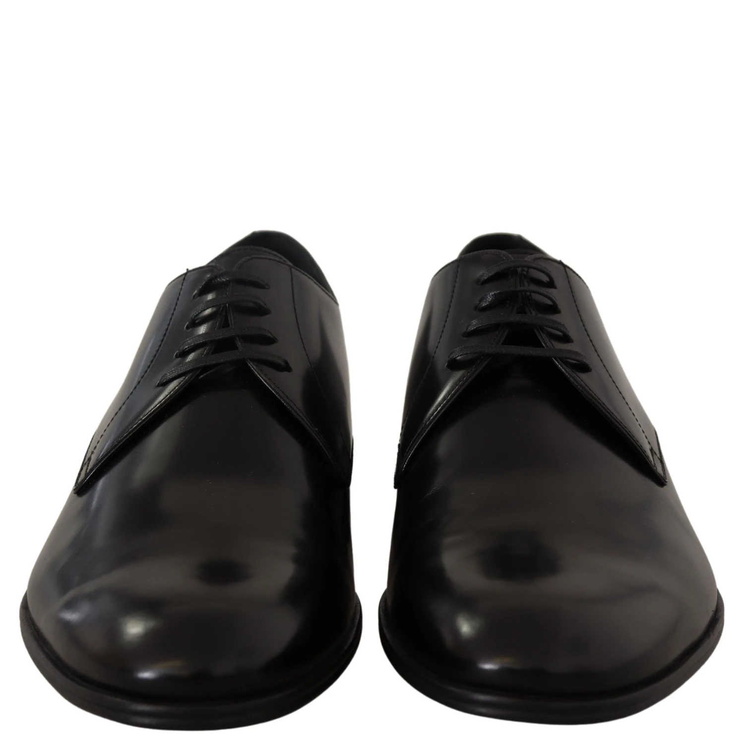 Black Leather Lace Up Formal Derby Shoes