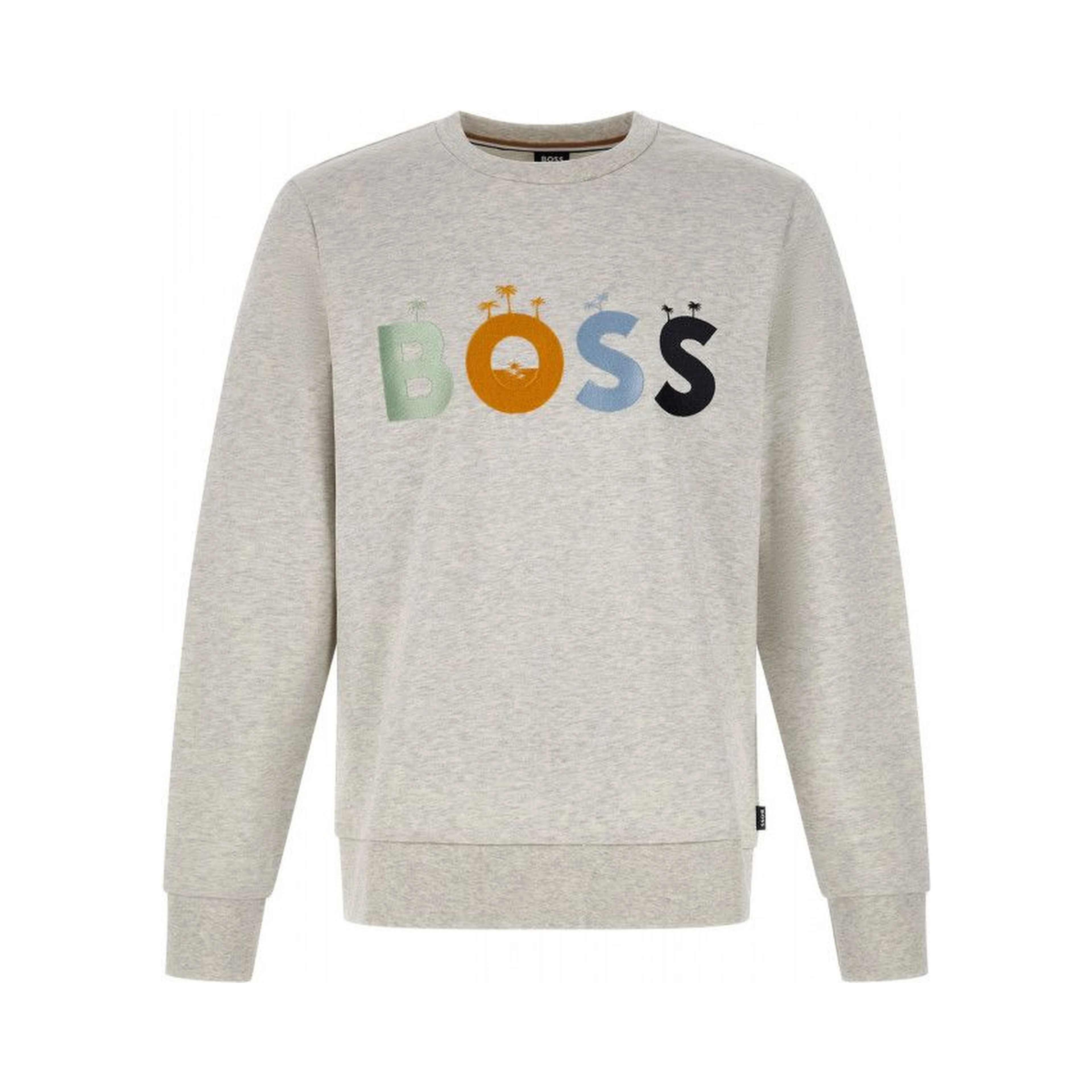 Grey Cotton Logo Details Sweatshirt