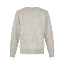 Grey Cotton Logo Details Sweatshirt