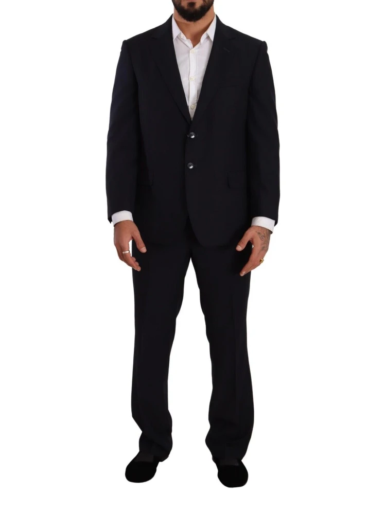 Blue Polyester Single Breasted Formal Suit