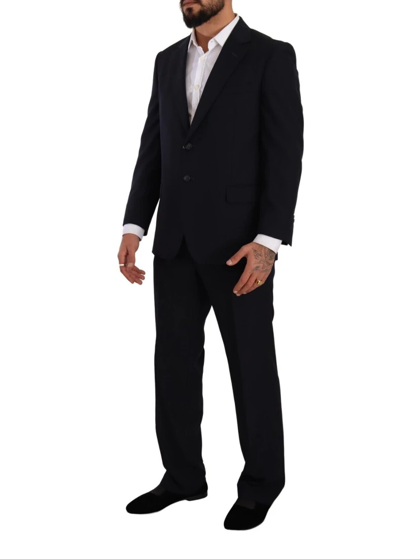 Blue Polyester Single Breasted Formal Suit