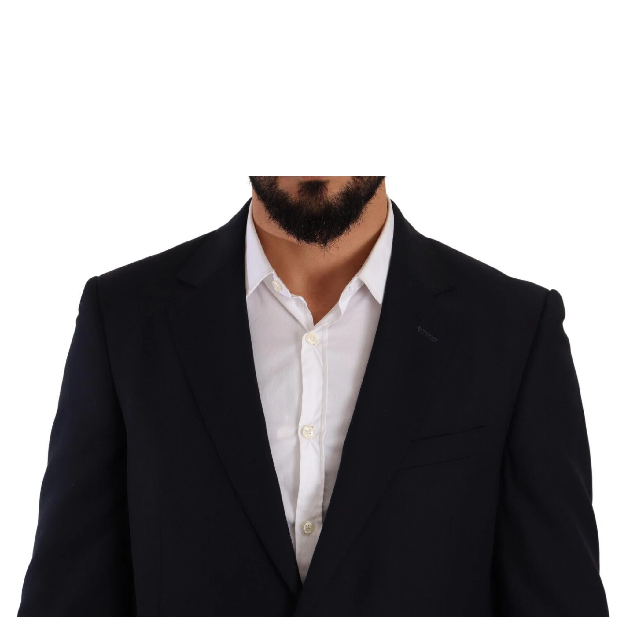 Blue Polyester Single Breasted Formal Suit