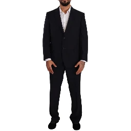 Blue Polyester Single Breasted Formal Suit