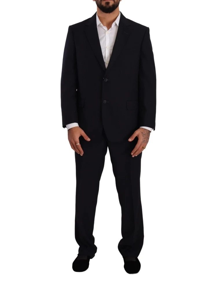 Blue Polyester Single Breasted Formal Suit