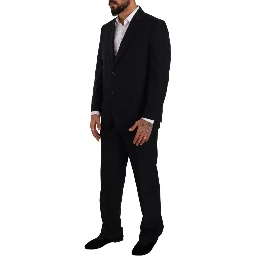 Blue Polyester Single Breasted Formal Suit