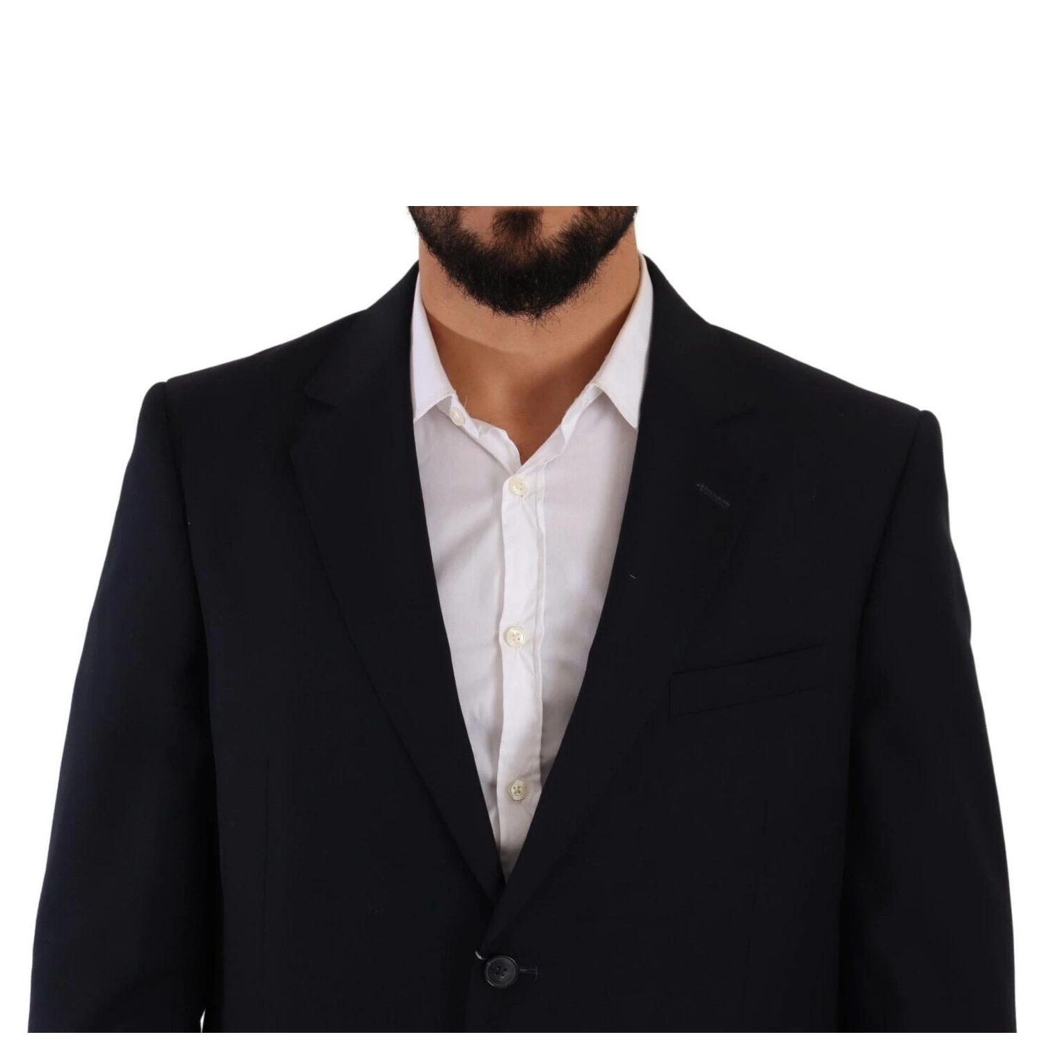 Blue Polyester Single Breasted Formal Suit