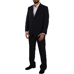 Blue Polyester Single Breasted Formal Suit