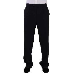 Blue Polyester Single Breasted Formal Suit