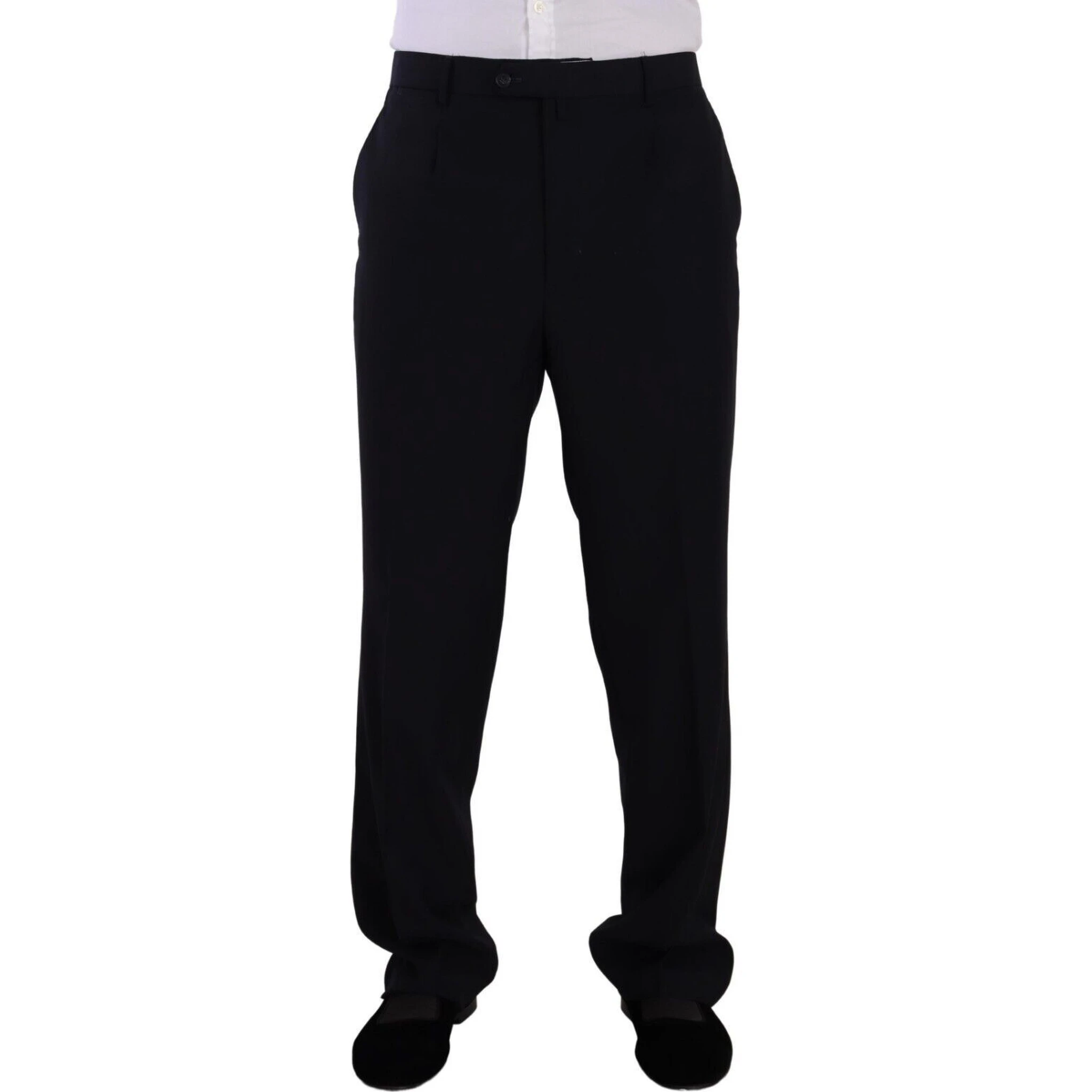 Blue Polyester Single Breasted Formal Suit