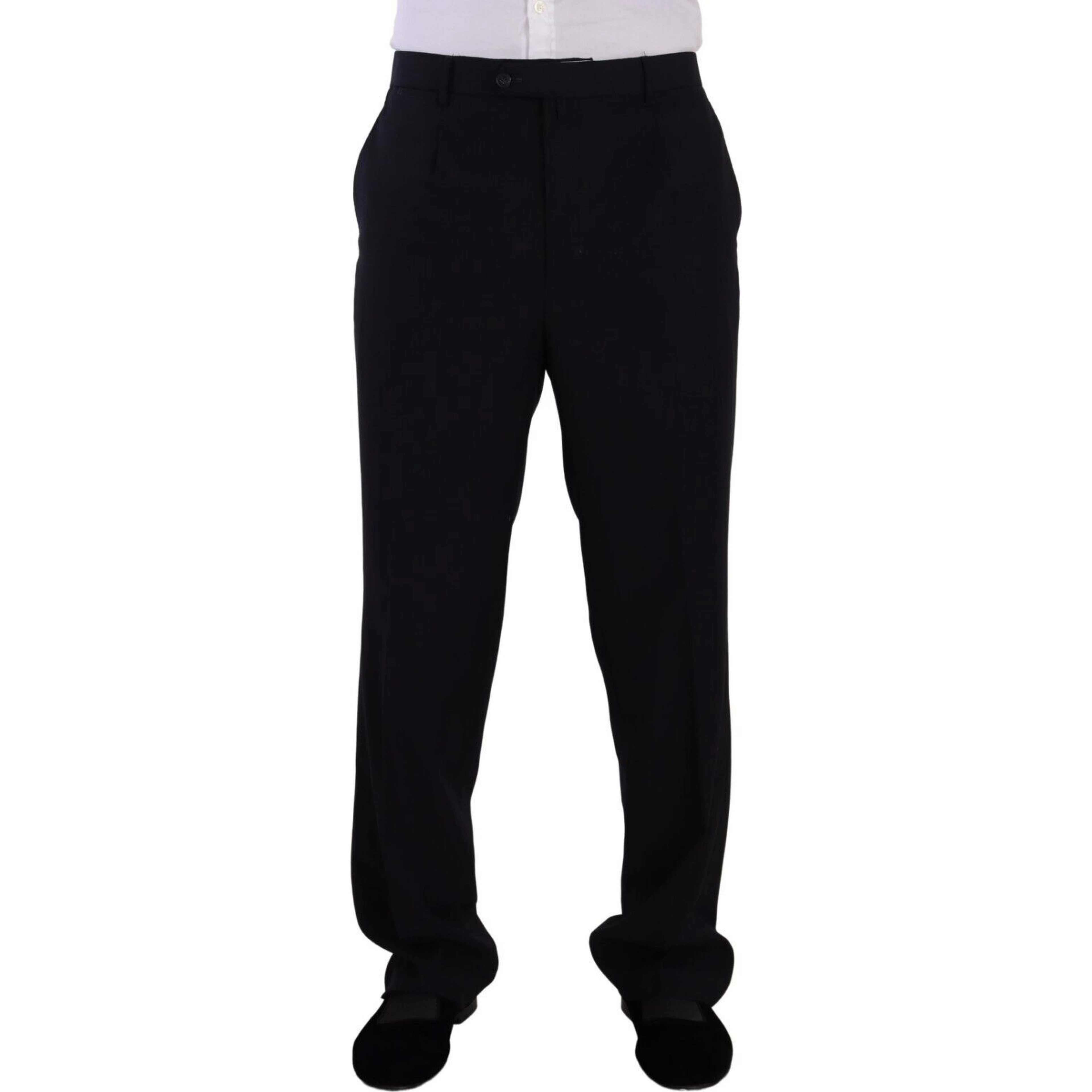 Blue Polyester Single Breasted Formal Suit