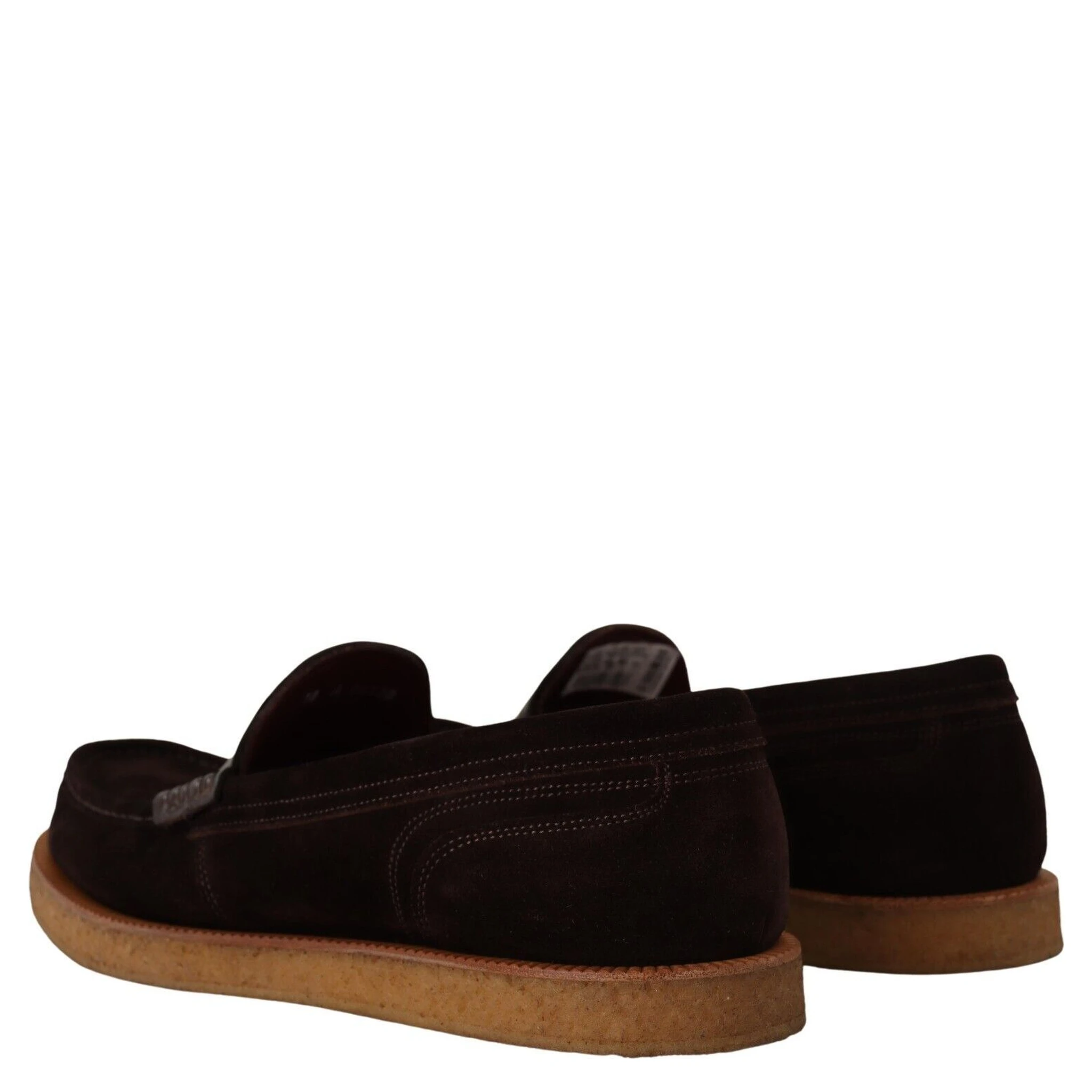 Brown Suede Leather Slip On Flats Moccasin Shoes