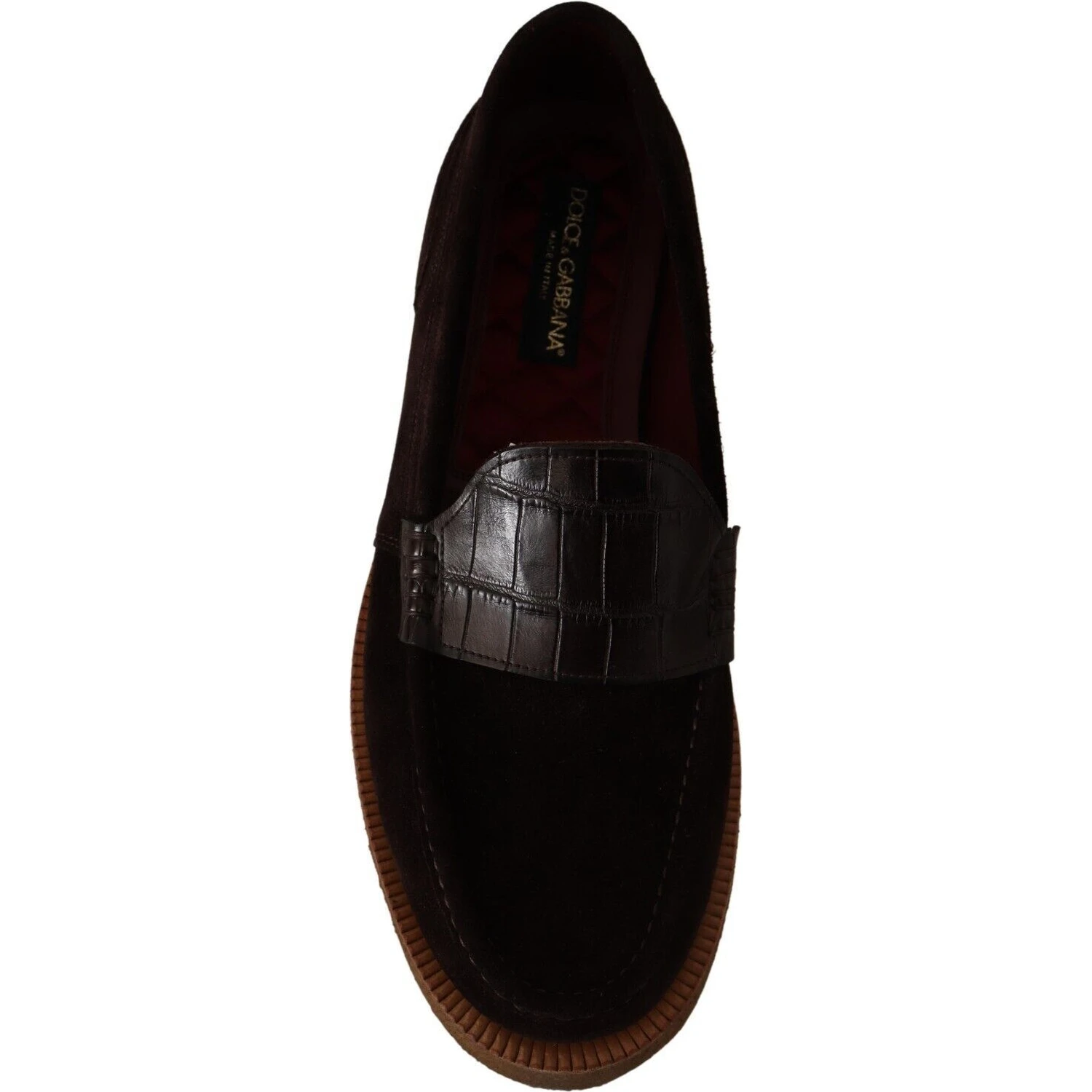 Brown Suede Leather Slip On Flats Moccasin Shoes