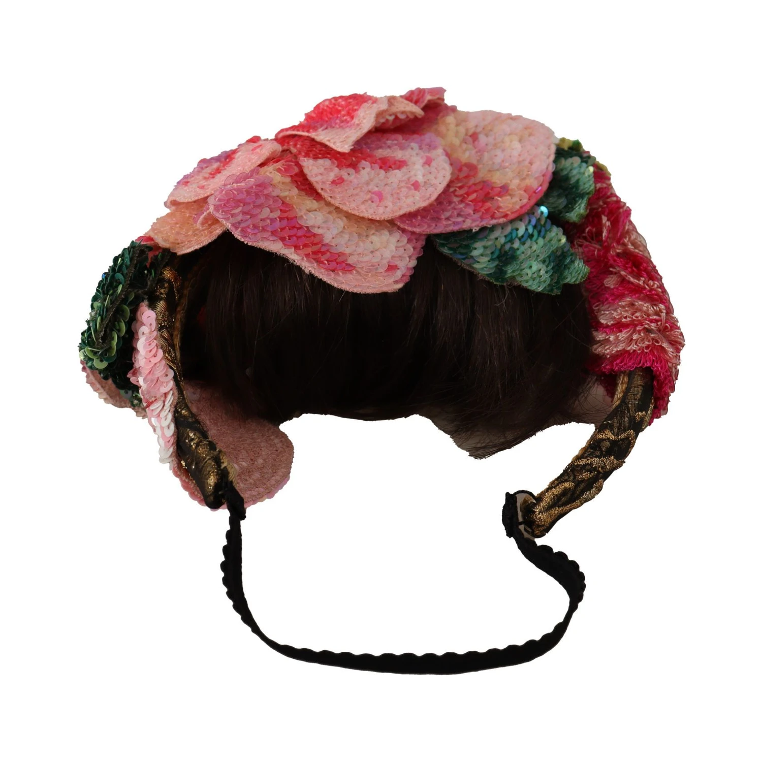 Multicolor Sequined Lurex Black Hair Headband