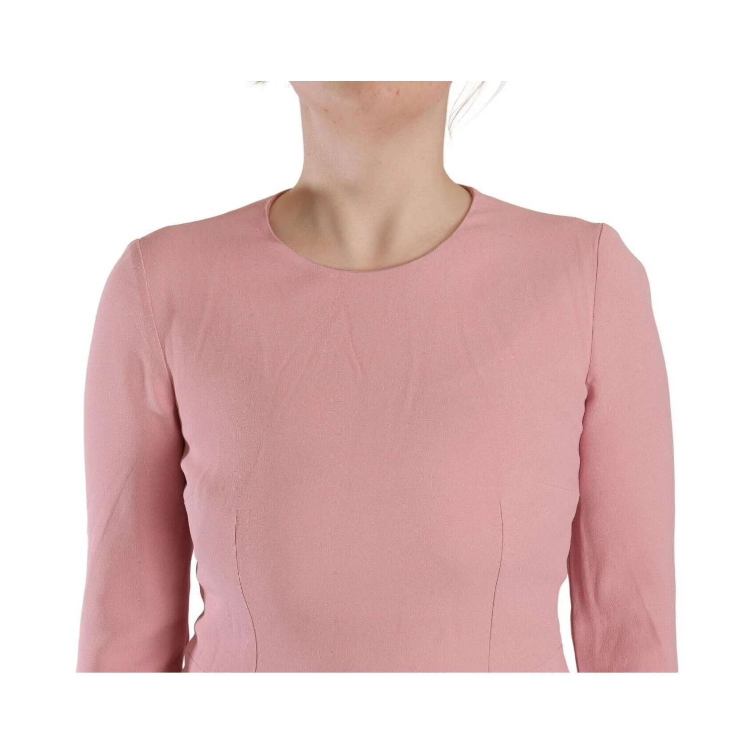 Pink 3/4 Sleeves Viscose Blend A-line Dress