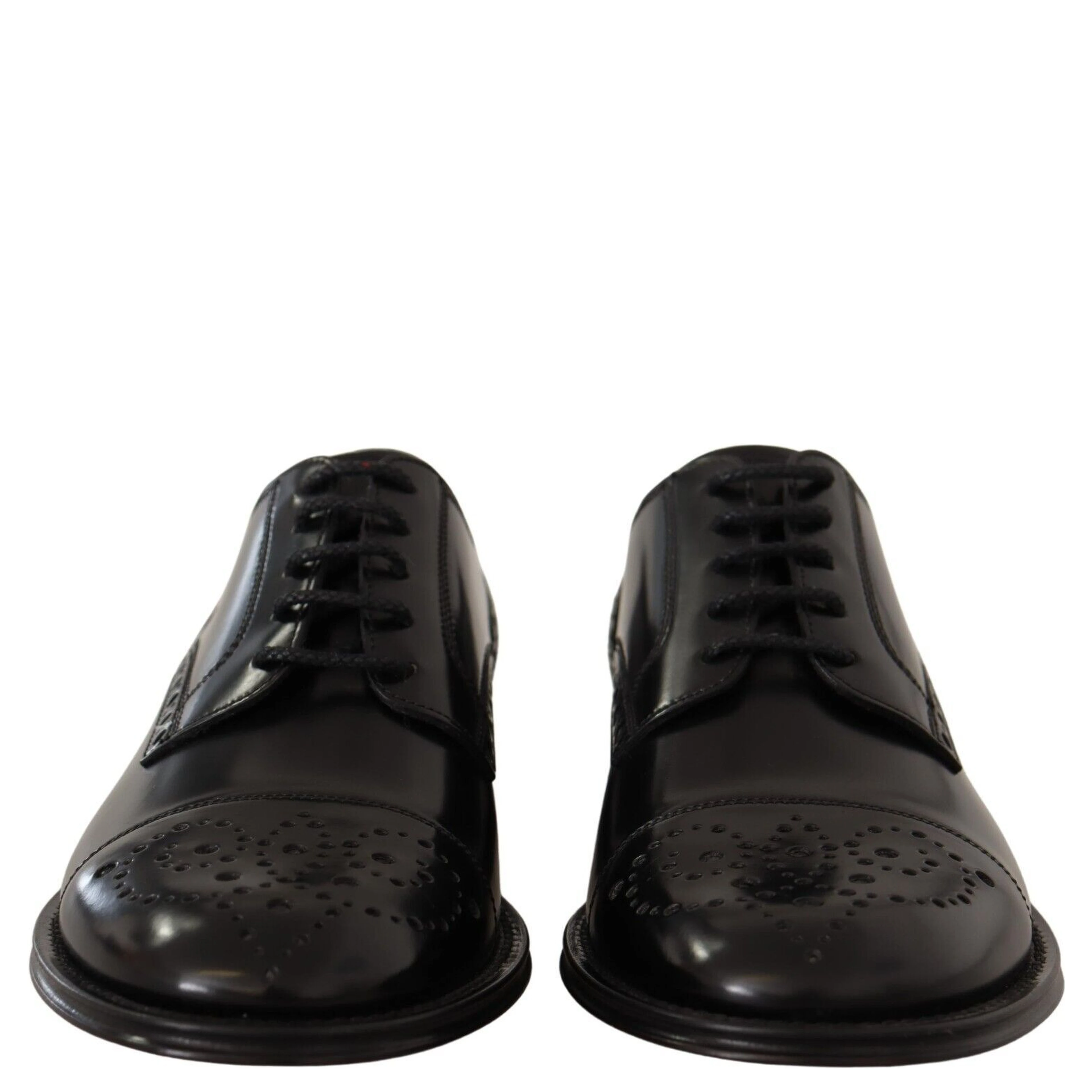 Black Leather Wingtip Mens Formal Derby Shoes