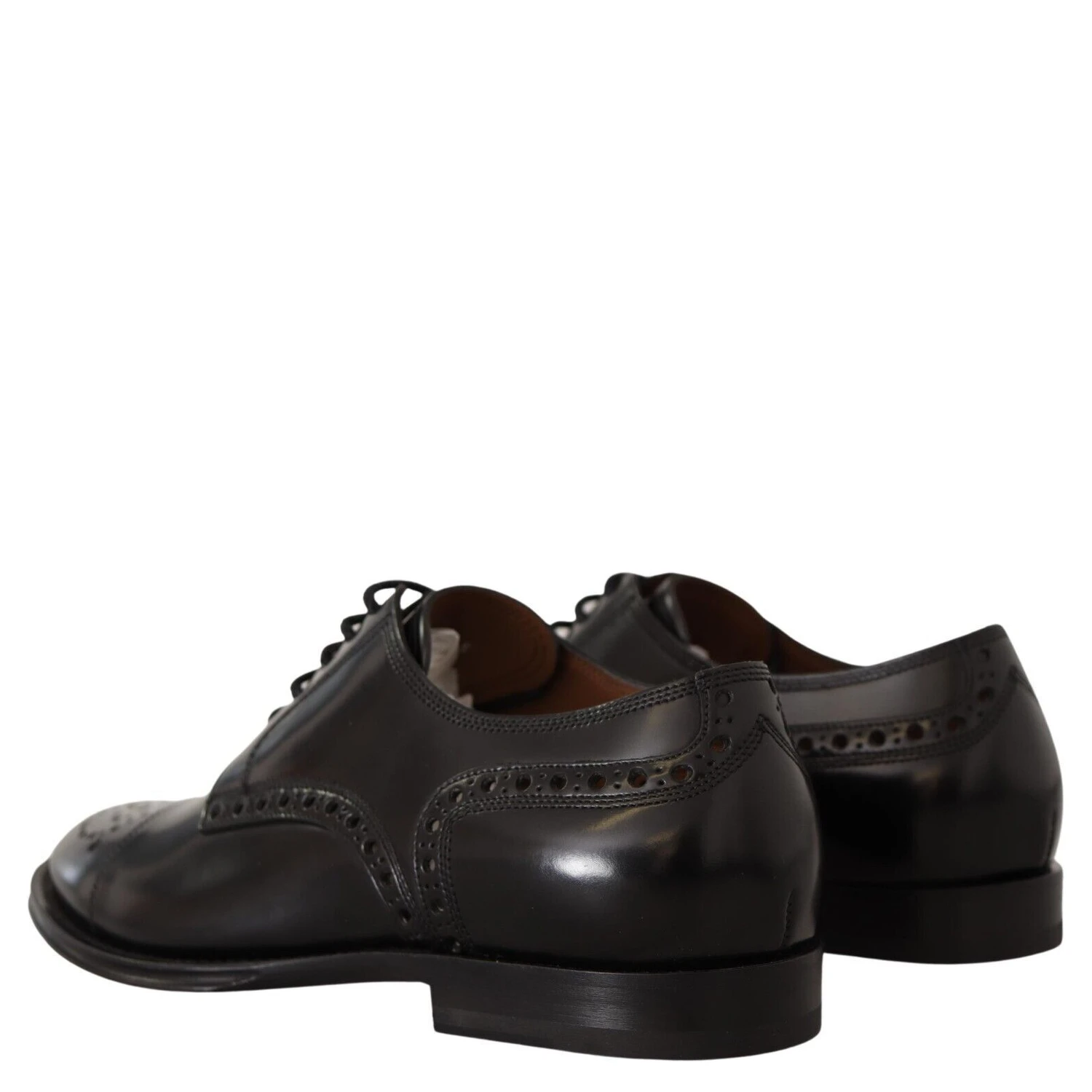 Black Leather Wingtip Mens Formal Derby Shoes