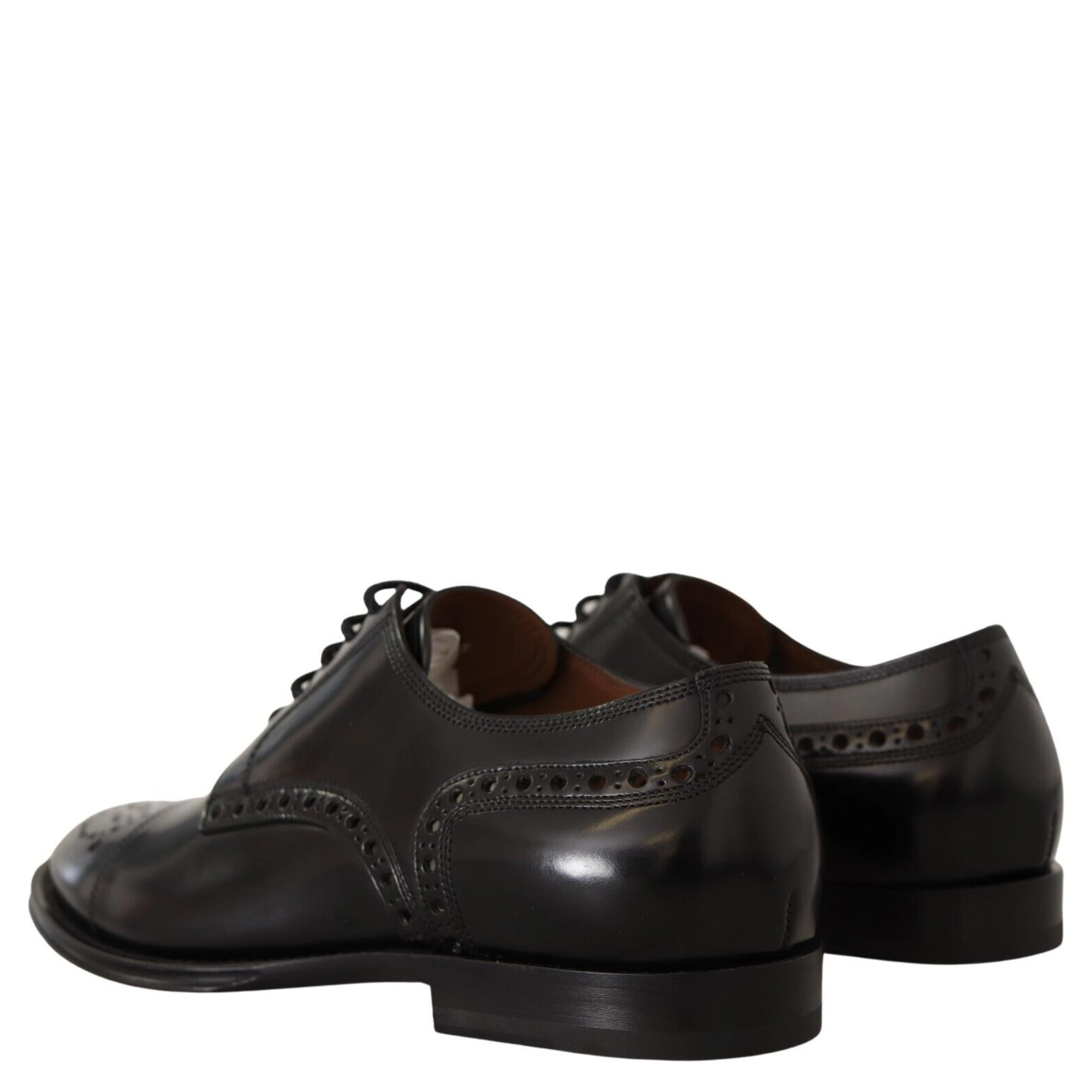 Black Leather Wingtip Mens Formal Derby Shoes
