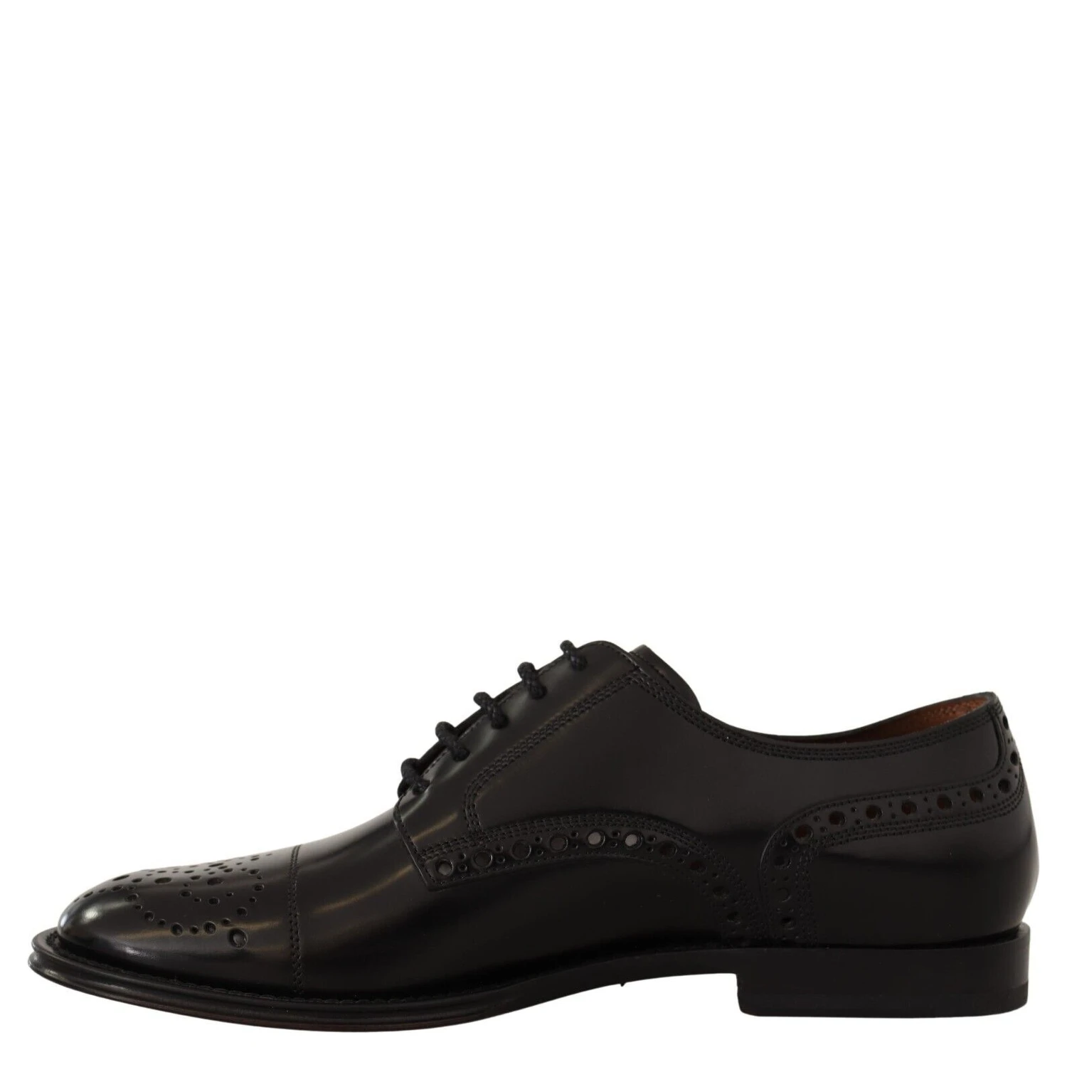 Black Leather Wingtip Mens Formal Derby Shoes
