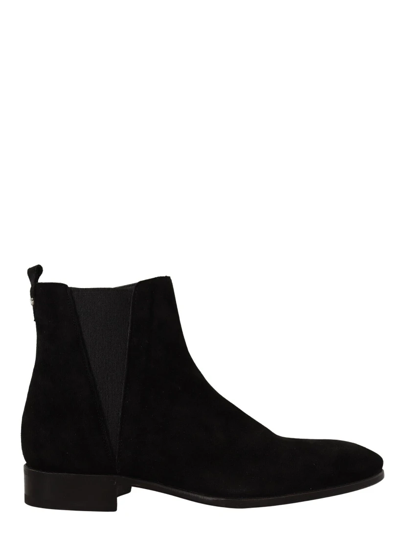 Black Suede Leather Chelsea Mens Boots Shoes