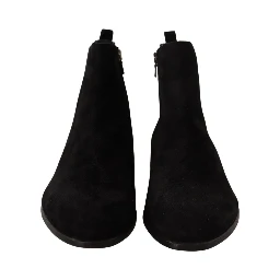 Black Suede Leather Chelsea Mens Boots Shoes