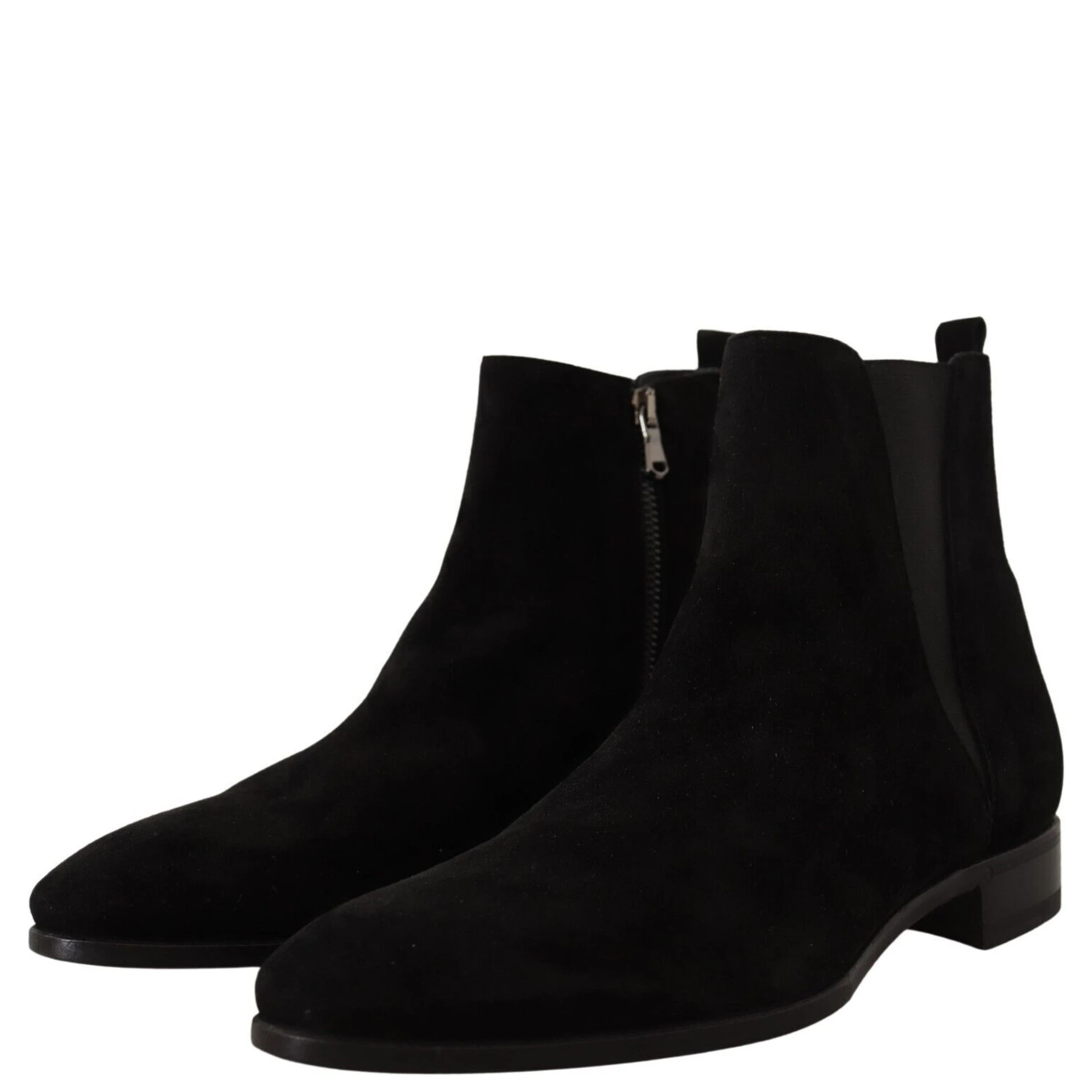 Black Suede Leather Chelsea Mens Boots Shoes