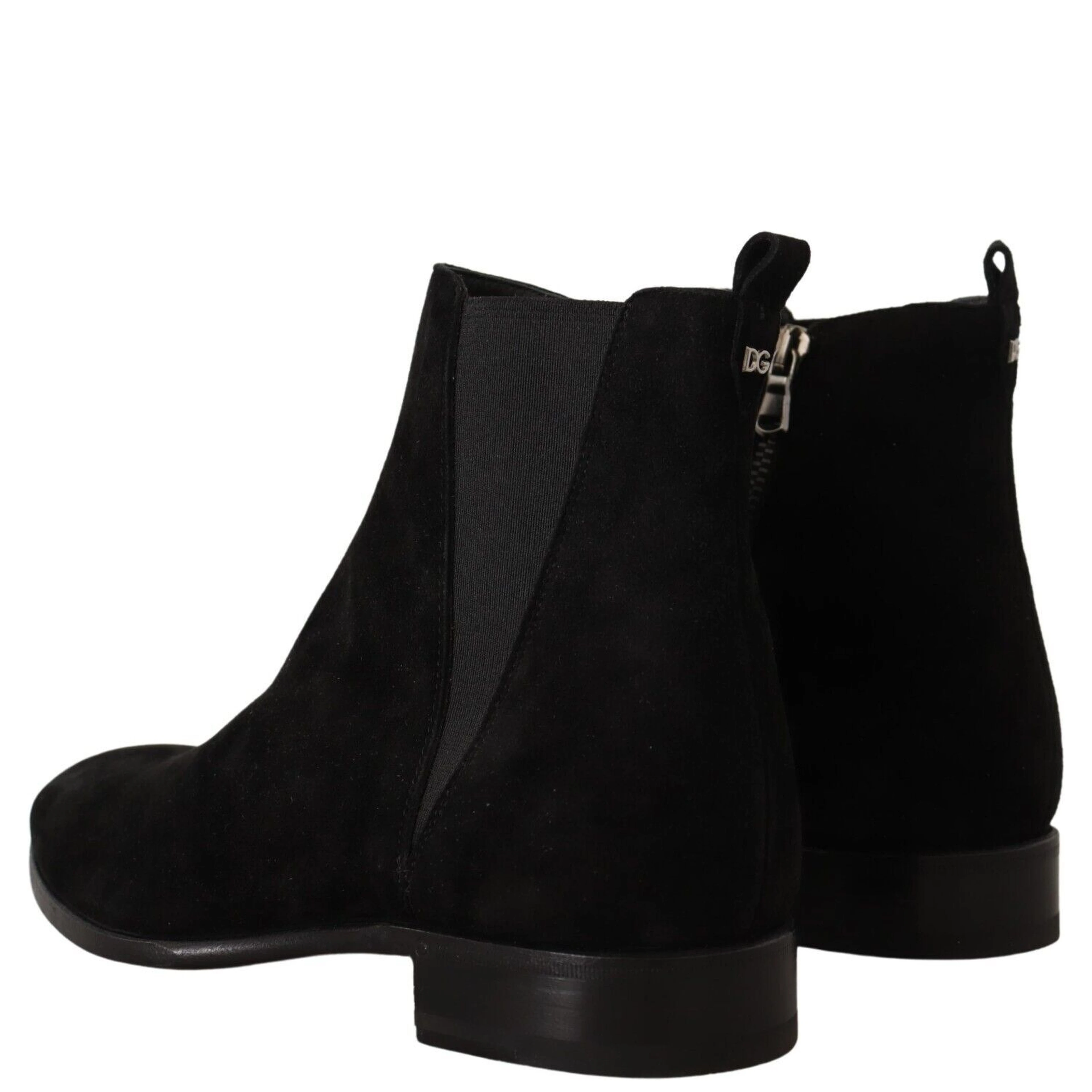 Black Suede Leather Chelsea Mens Boots Shoes
