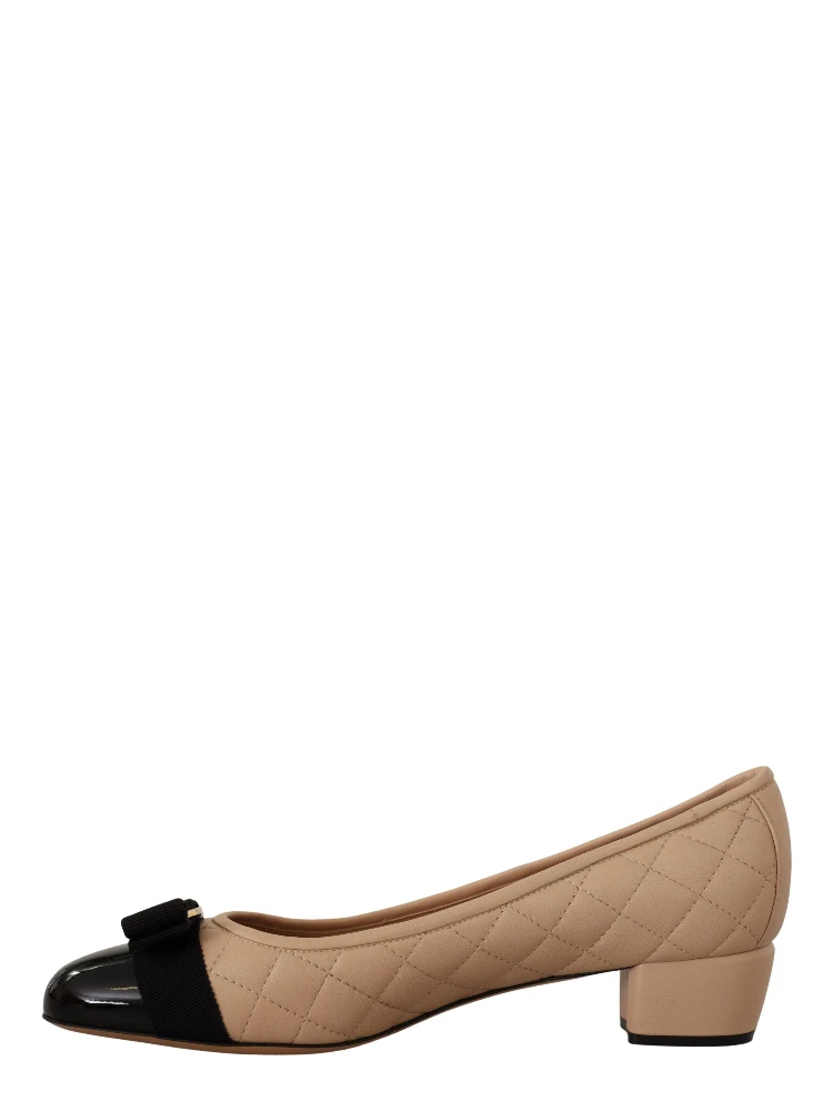 Beige and Black Nappa Leather Pumps Shoes alternative