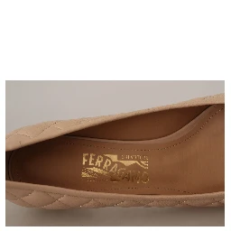 Beige and Black Nappa Leather Pumps Shoes