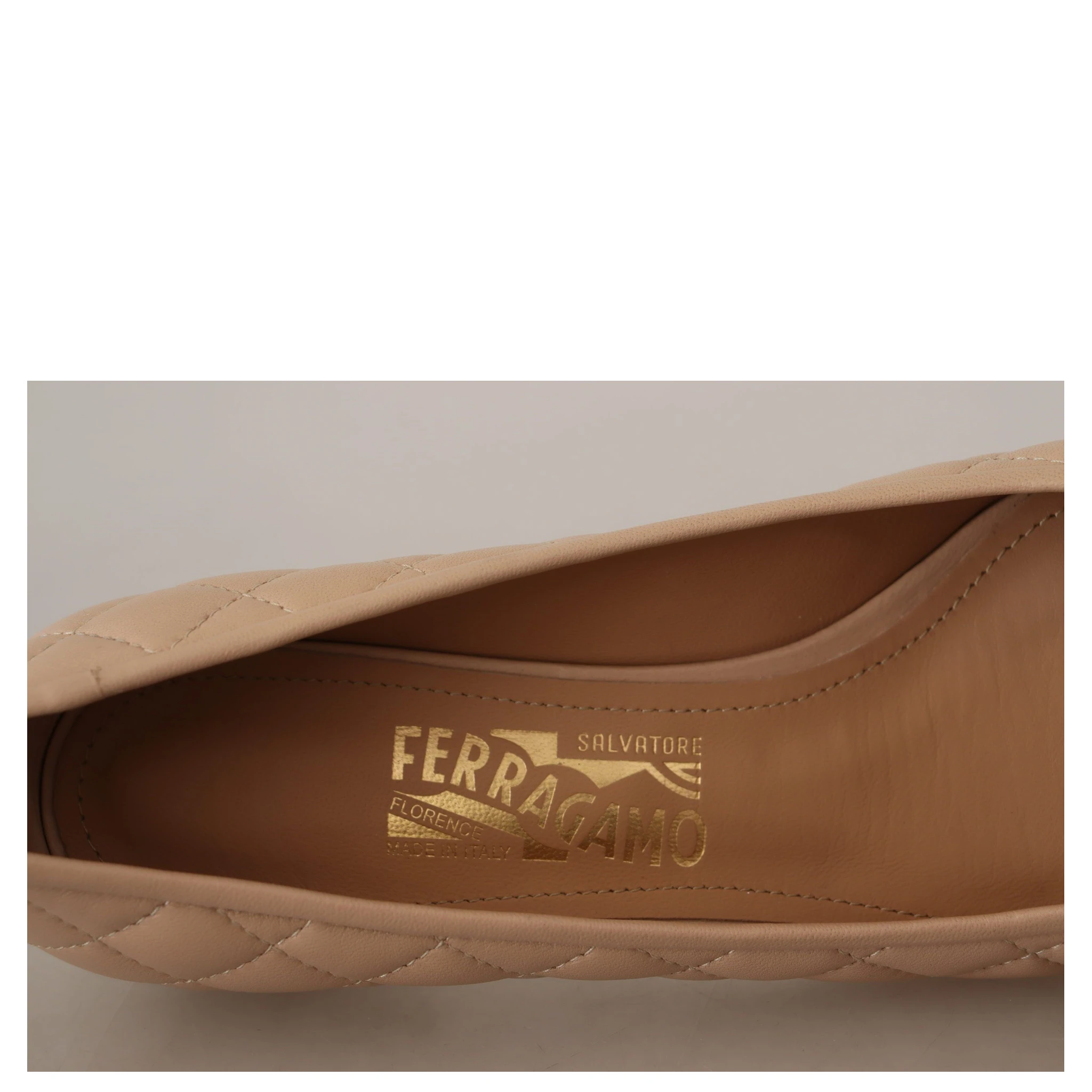 Beige and Black Nappa Leather Pumps Shoes