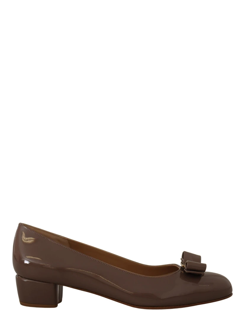 Brown Naplak Calf Leather Pumps Shoes