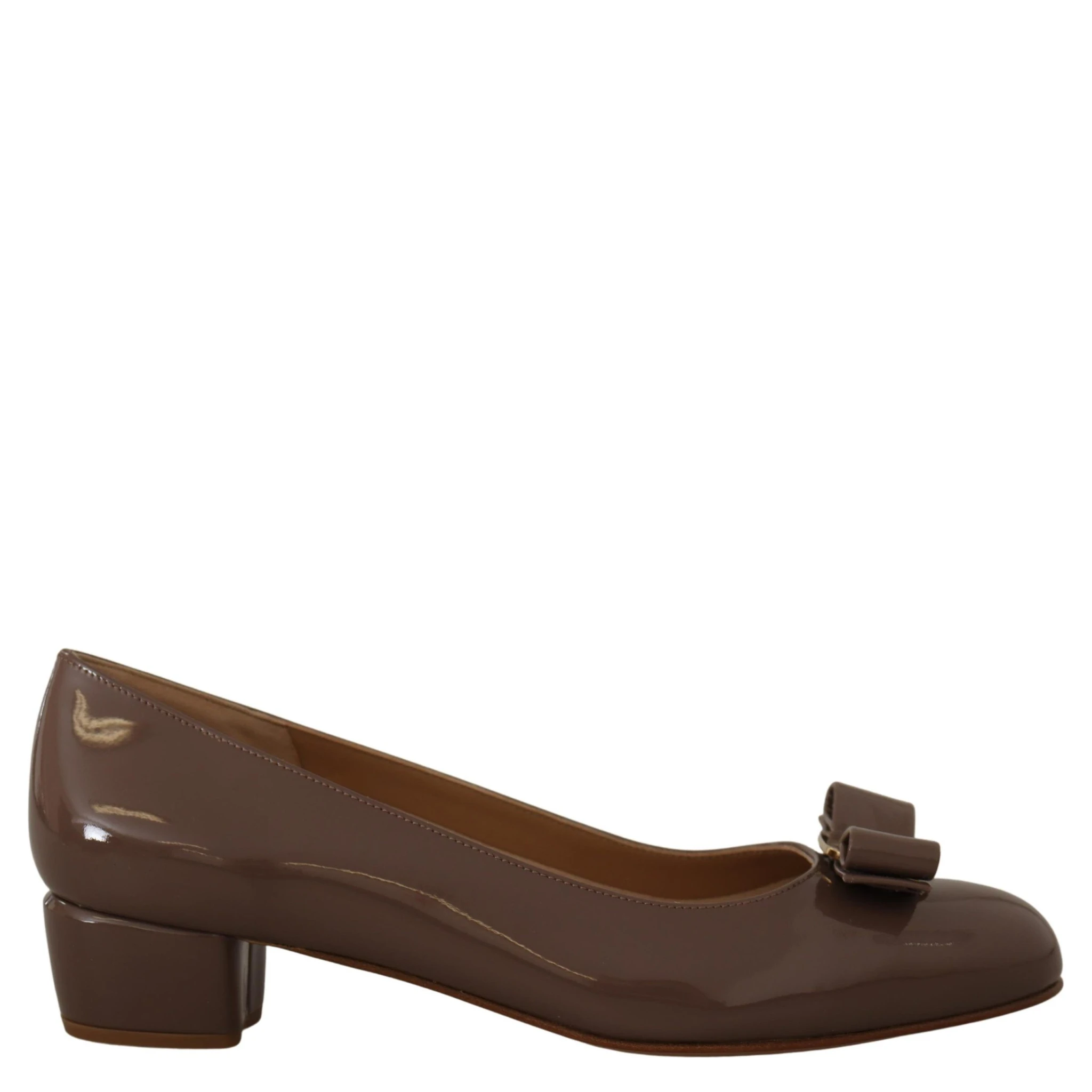 Brown Naplak Calf Leather Pumps Shoes