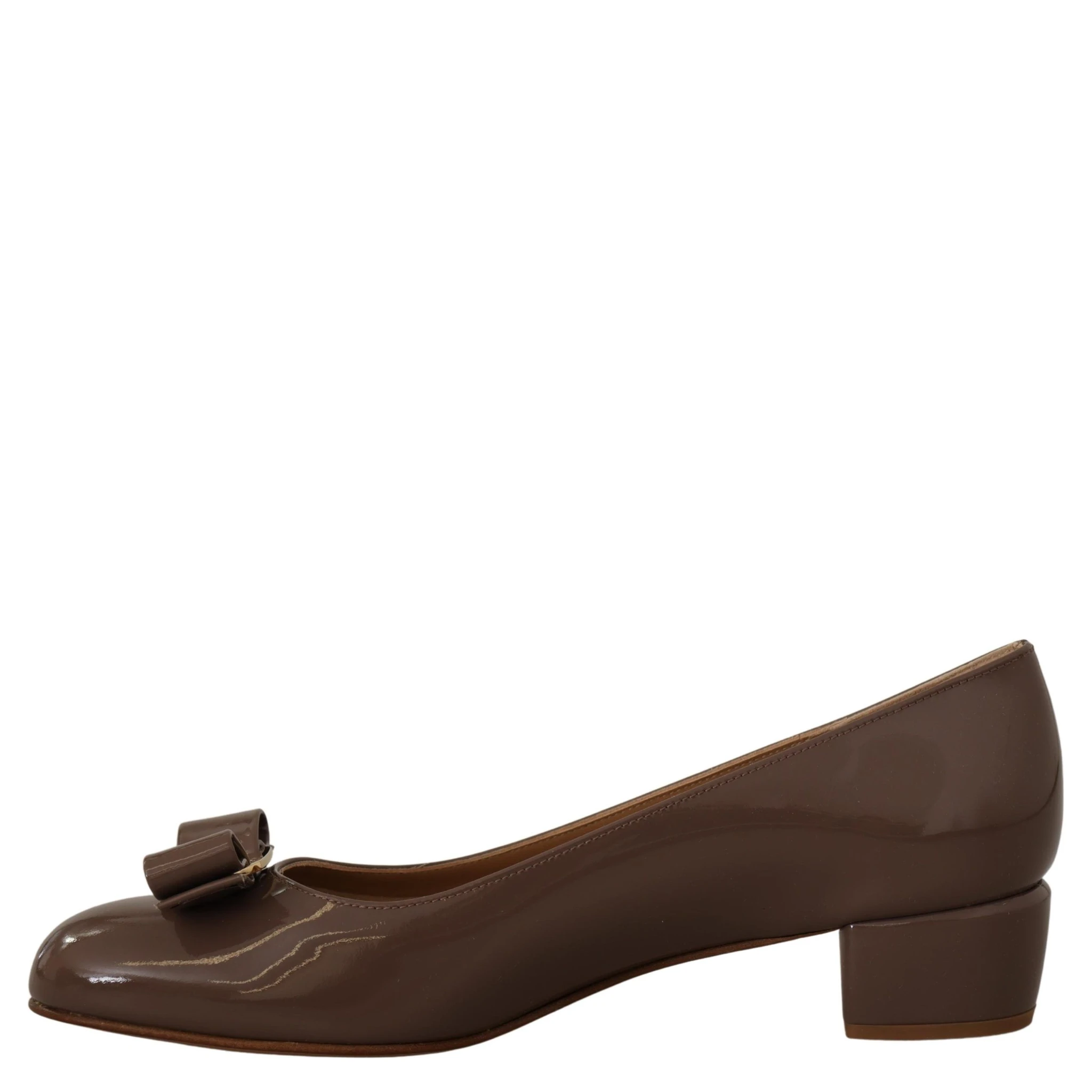 Brown Naplak Calf Leather Pumps Shoes