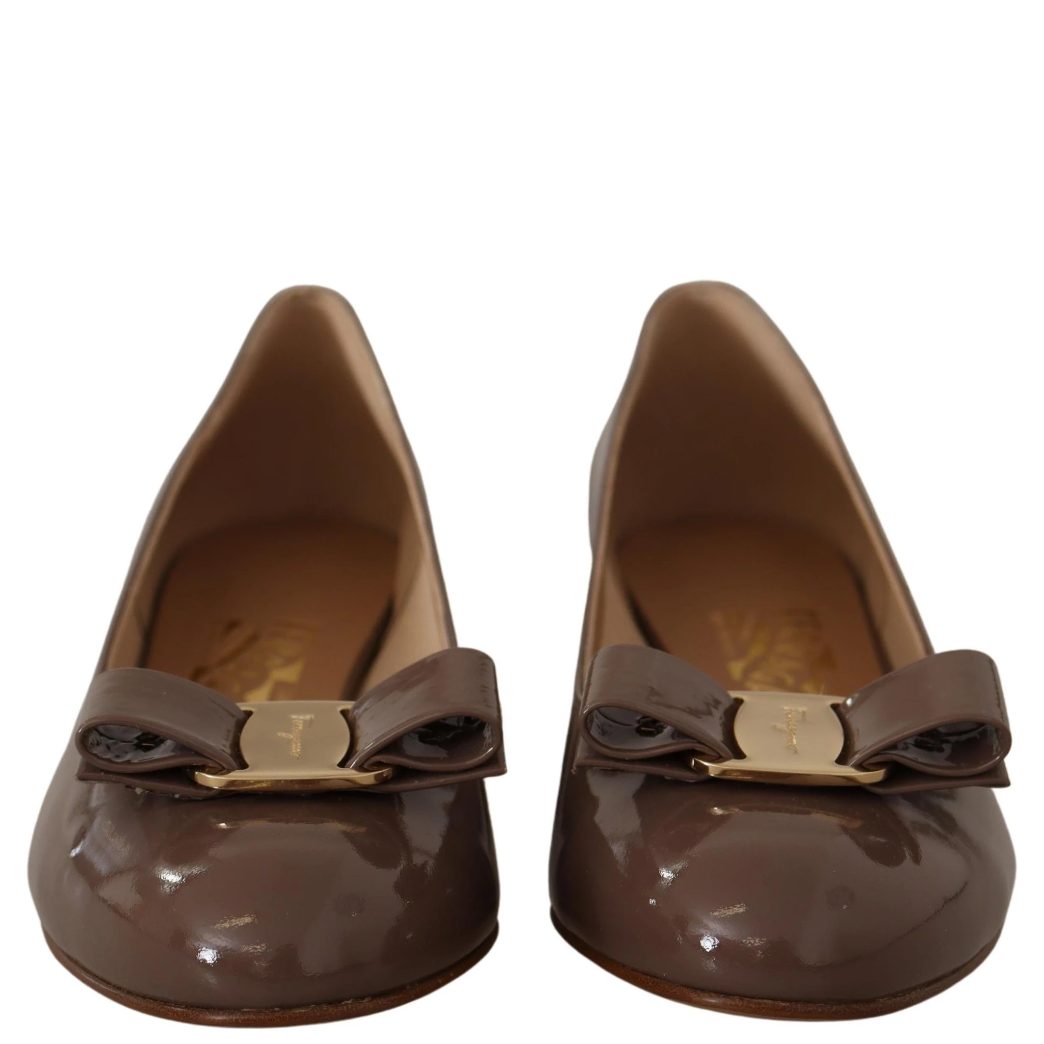 Brown Naplak Calf Leather Pumps Shoes