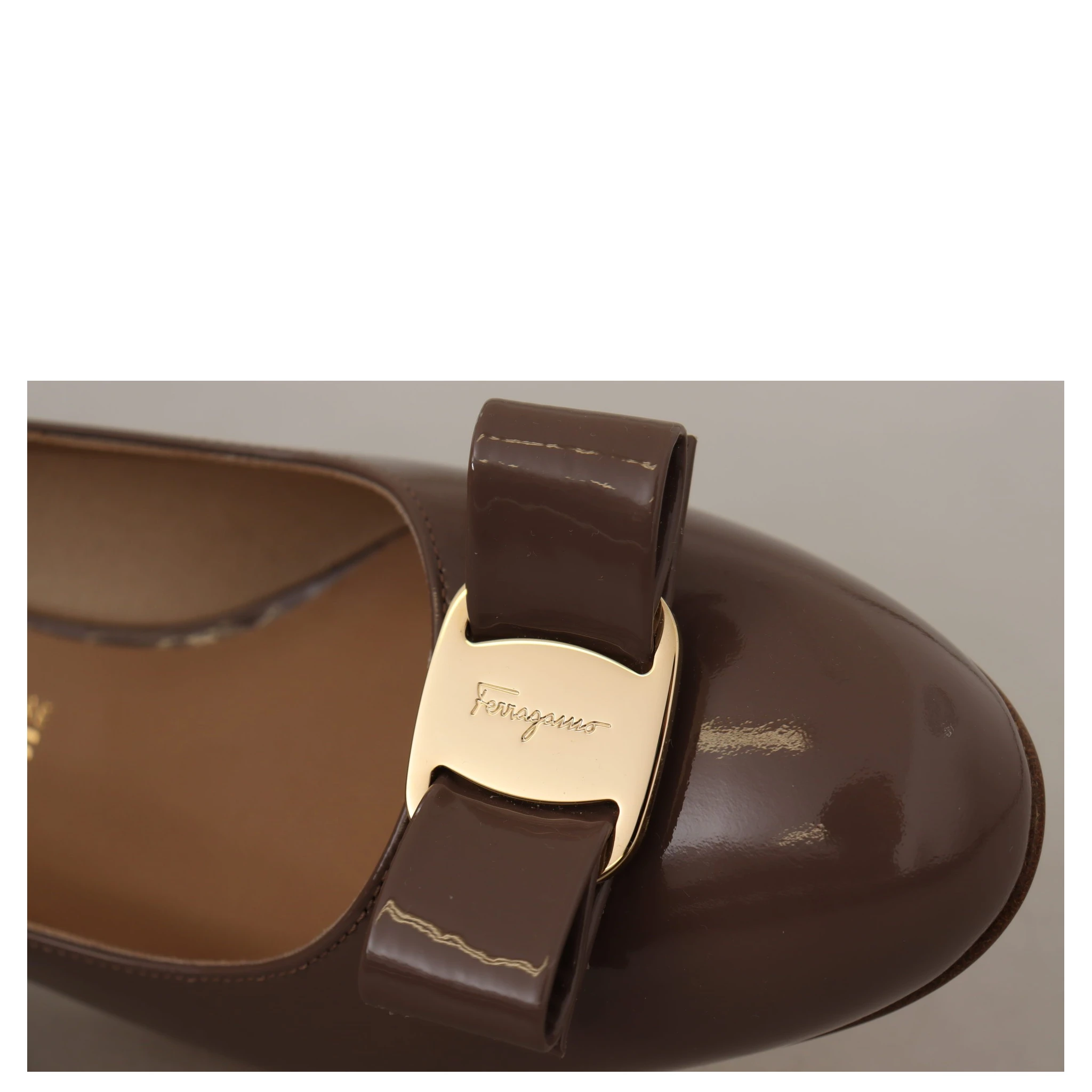 Brown Naplak Calf Leather Pumps Shoes