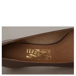 Brown Naplak Calf Leather Pumps Shoes