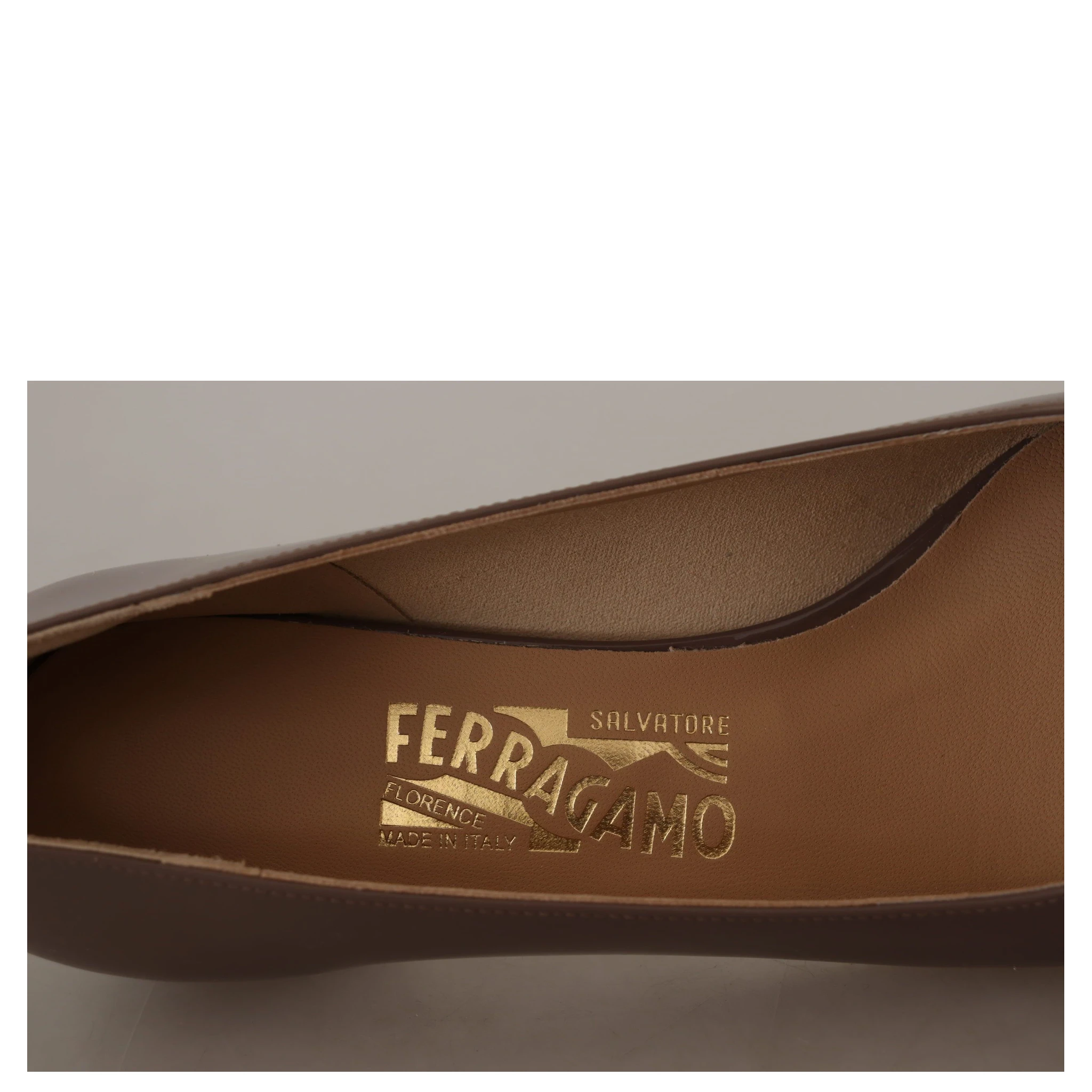 Brown Naplak Calf Leather Pumps Shoes