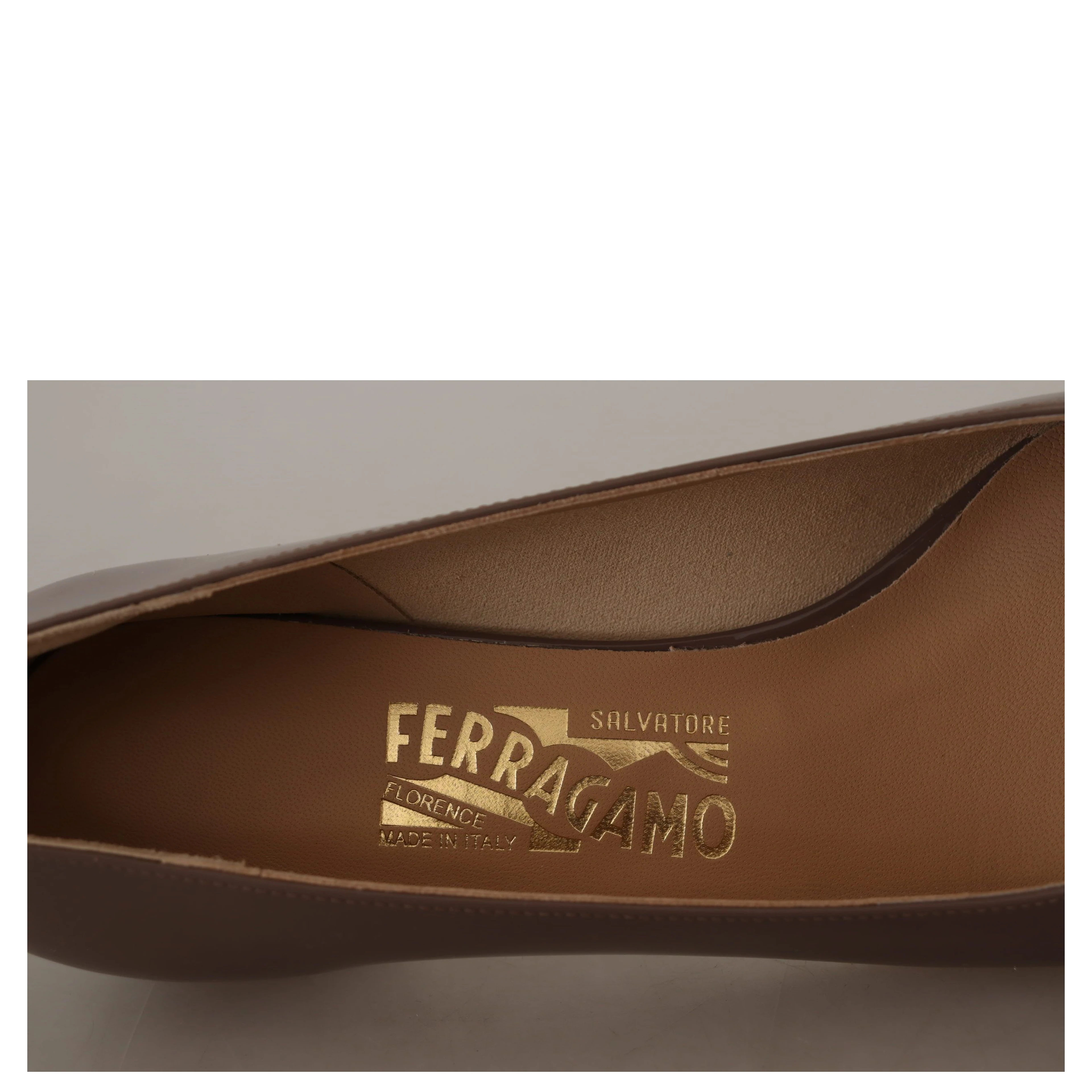 Brown Naplak Calf Leather Pumps Shoes