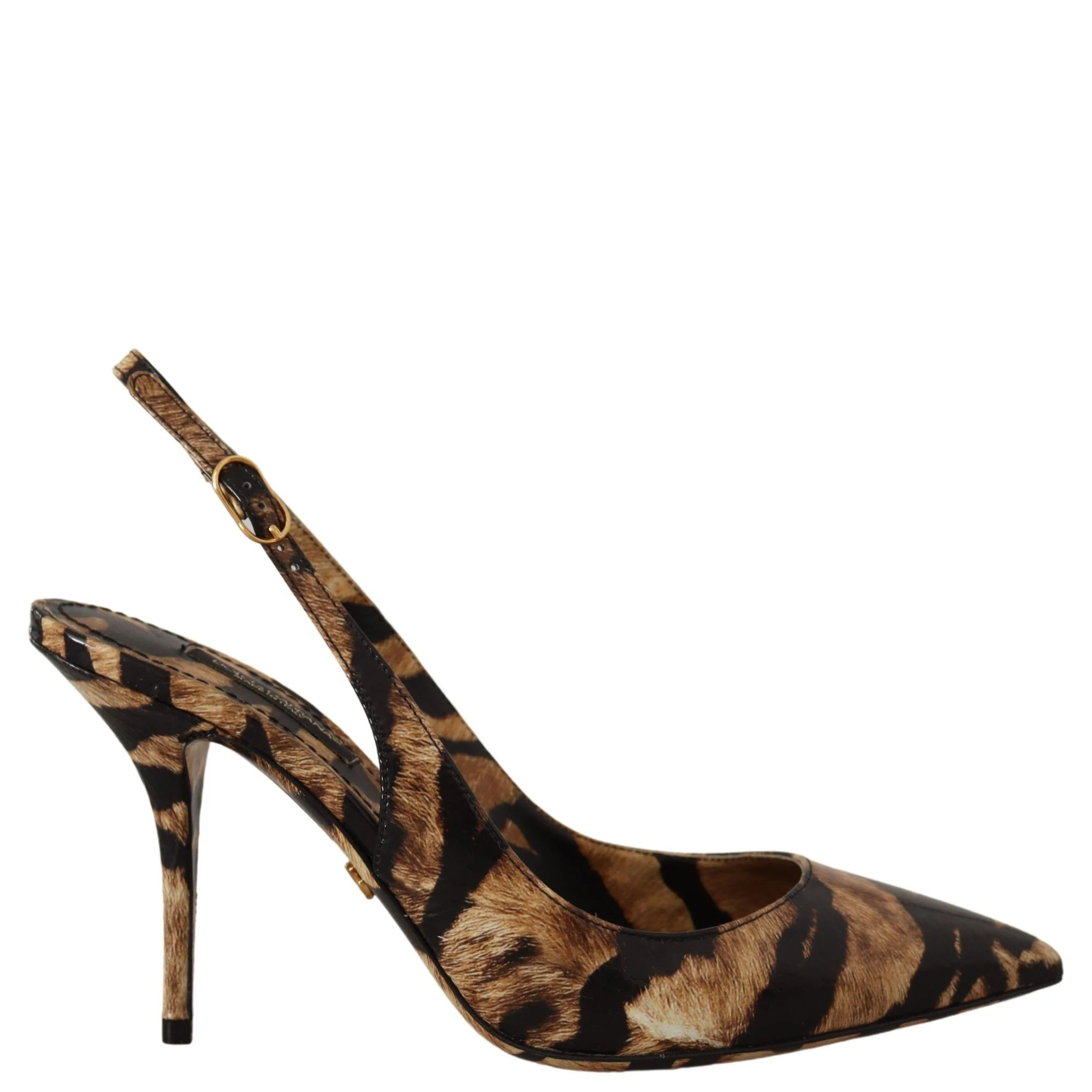 Brown Slingbacks Leather Tiger Shoes